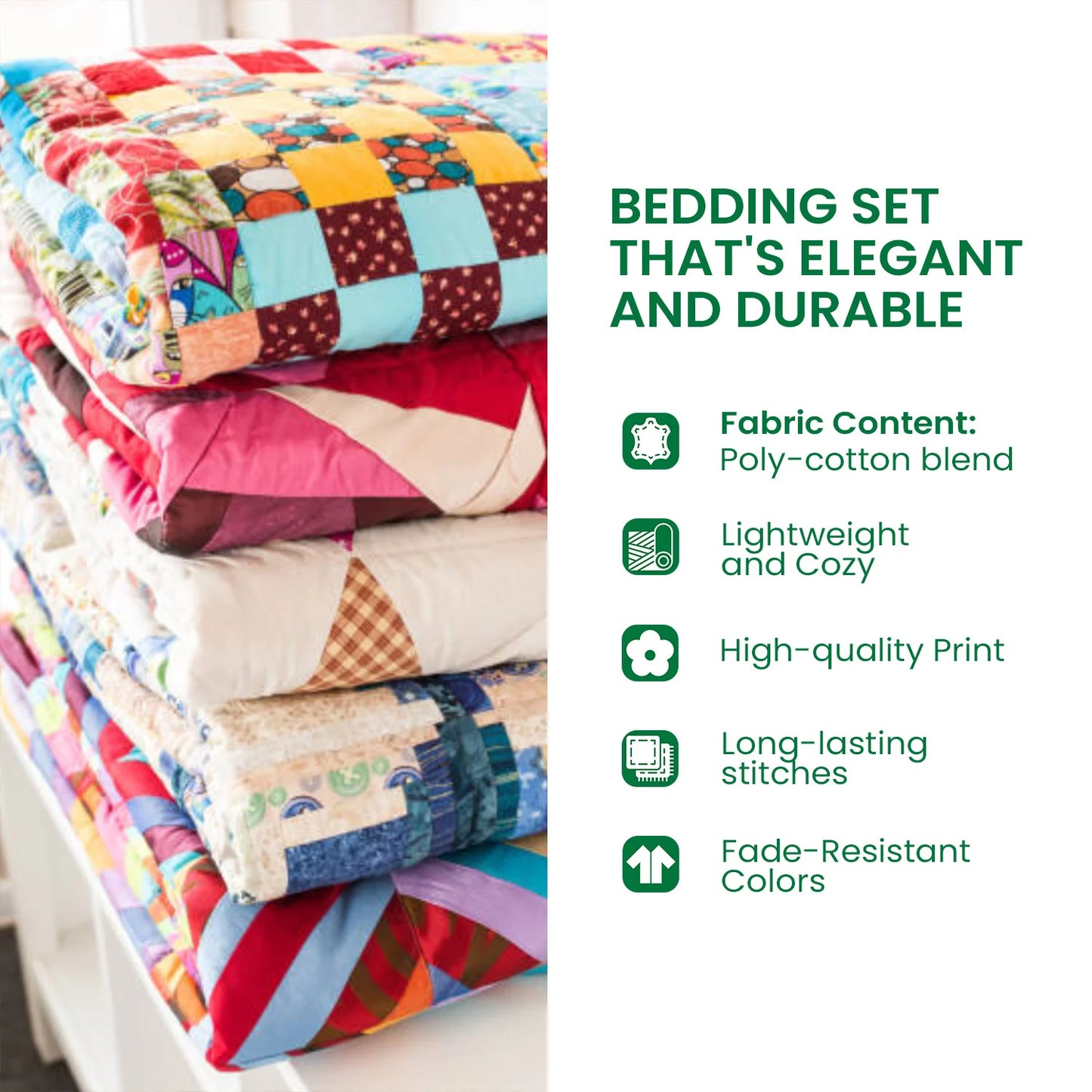 Purrs and Patches 3-Piece Quilted Bedding Set NCU0DK1617