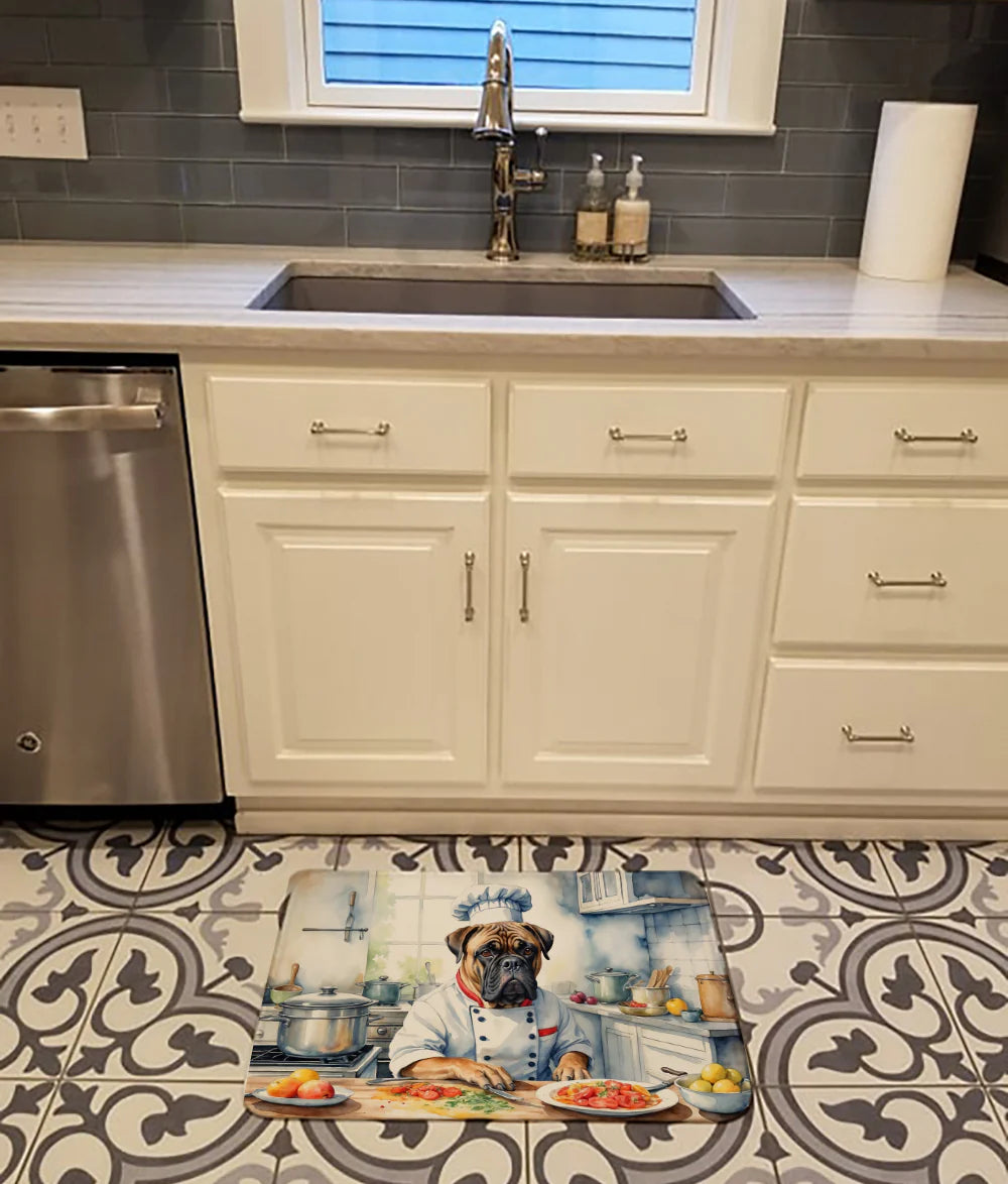 Bullmastiff the Chef Memory Foam Kitchen Mat