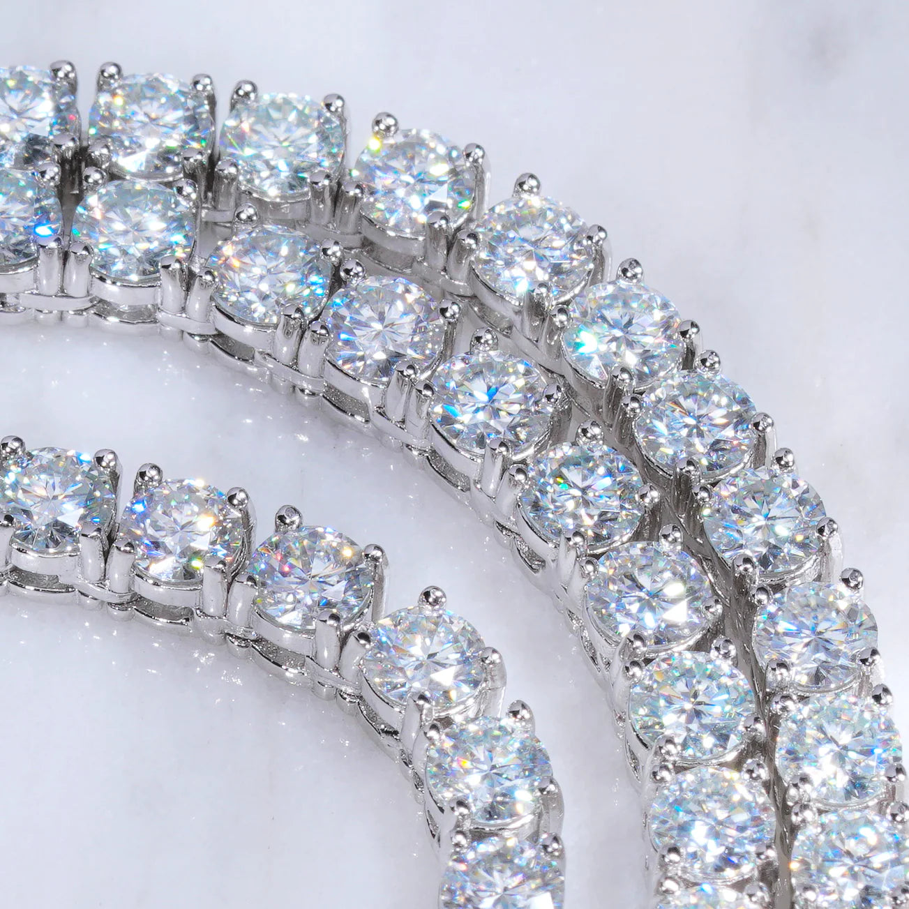 5MM 925S & VVS Moissanite Tennis Chain White Gold