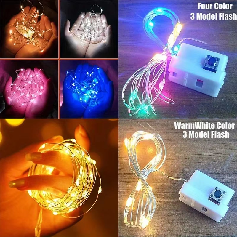 Outside 10 Pack Waterproof Mini Fairy Lights Copper with 3 Speed Modes for Christmas Decorations and Outdoor Use Battery Powered