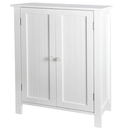 White Wooden Bathroom Floor Cabinet Storage Cupboard 3 Shelves save Space