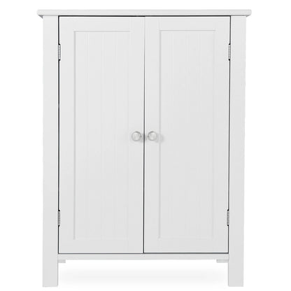 White Wooden Bathroom Floor Cabinet Storage Cupboard 3 Shelves save Space