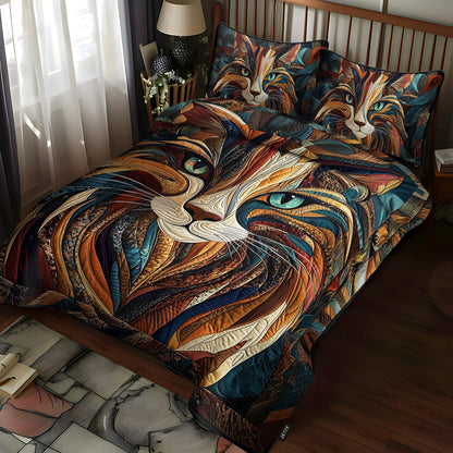 Purrs and Patches 3-Piece Quilted Bedding Set NCU0DK1617