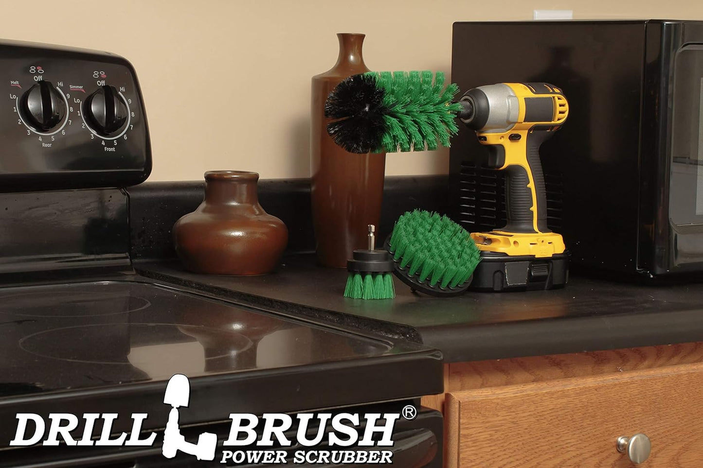 -  Oven Cleaner Brush Set - Kitchen Cleaning Brush Drill Brush Set - Kitchen Accessories - Drill Brush Attachment Countertop Scrubber Brush Set