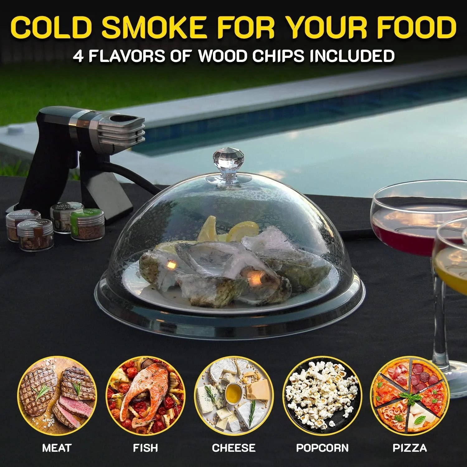 Smoking Gun Wood Smoke Infuser Birner PRO Premium Kit 13 PCS Smoker Machine with Accessories and Wood Chips Cold Smoke for Food and Drinks Gift for Man
