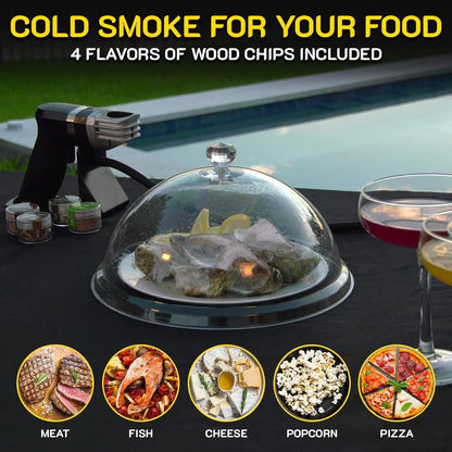 Smoking Gun Wood Smoke Infuser Birner PRO Premium Kit 13 PCS Smoker Machine with Accessories and Wood Chips Cold Smoke for Food and Drinks Gift for Man
