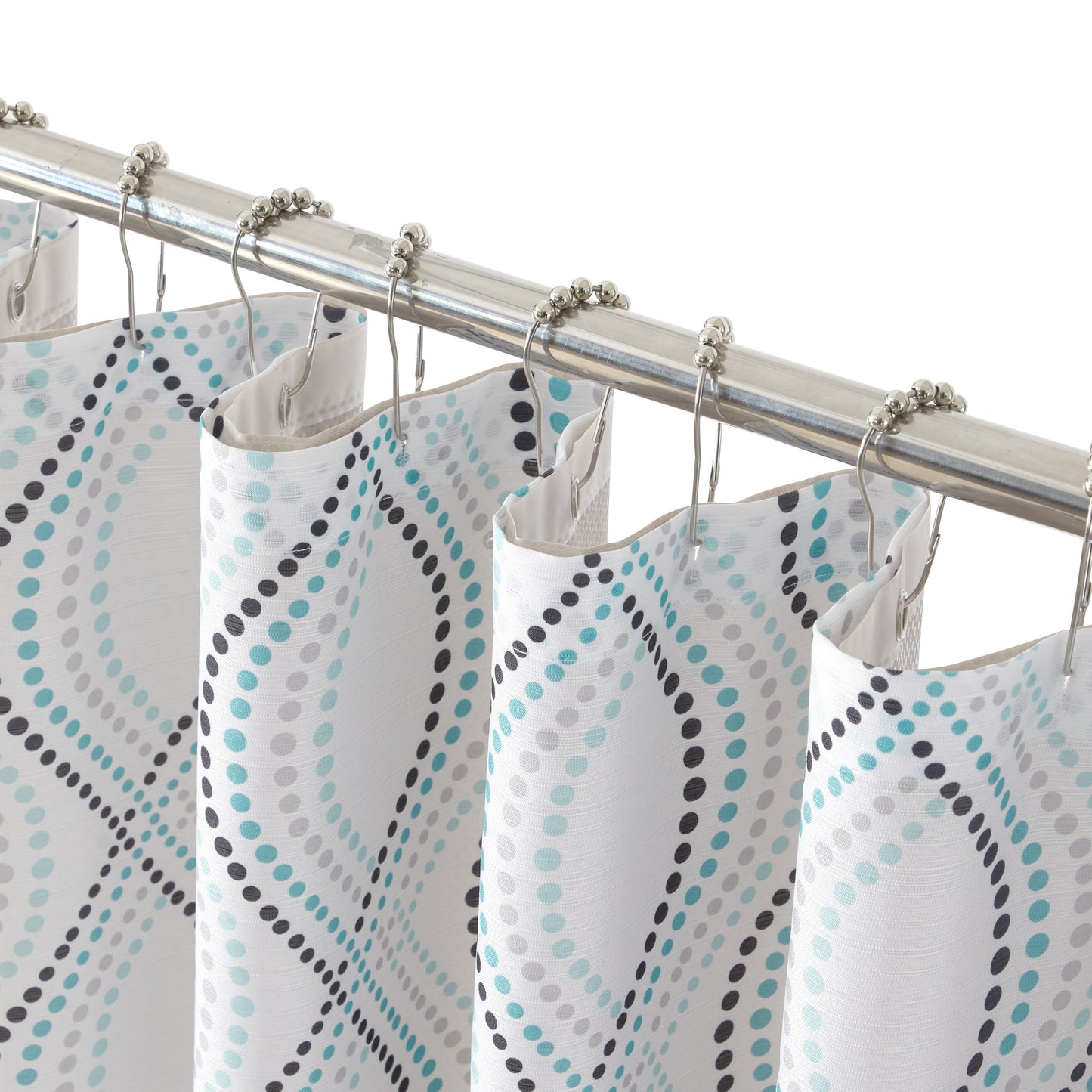 14-Piece Blue Dot Shower Curtain Set – 72" X 72" Fabric Curtain, PEVA Liner & Rust-Resistant Hooks, Easy-Clean Bathroom Upgrade