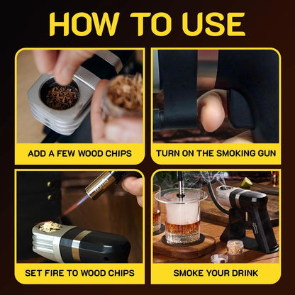 Smoking Gun Wood Smoke Infuser Birner PRO Starter Kit 11 PCS Smoker Machine with Accessories and Wood Chips Cold Smoke for Food and Drinks Gift for Man