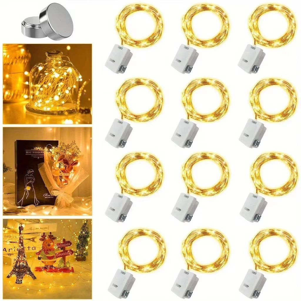 Outside 10 Pack Waterproof Mini Fairy Lights Copper with 3 Speed Modes for Christmas Decorations and Outdoor Use Battery Powered