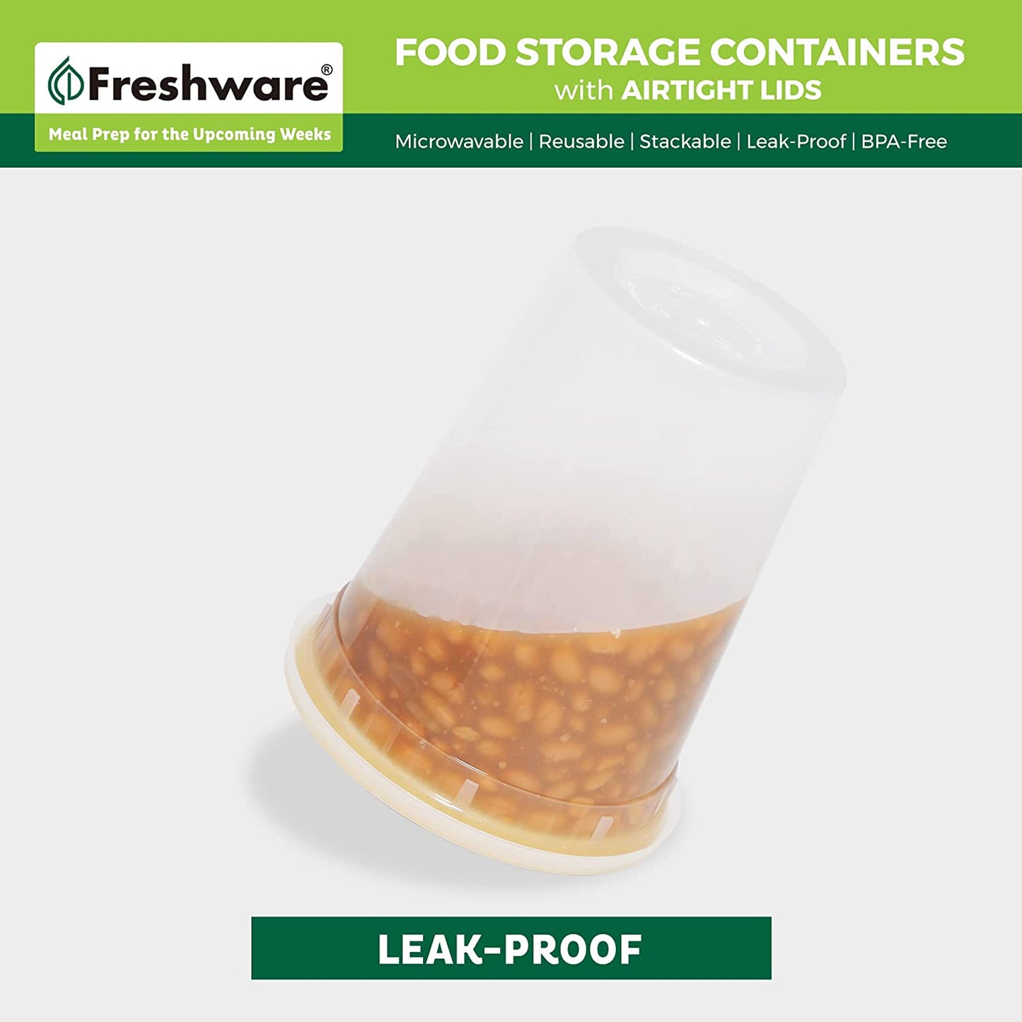 Food Storage Containers [24 Set] 32 Oz Plastic Deli Containers with Lids, Slime, Soup, Meal Prep Containers | BPA Free | Stackable | Leakproof | Microwave/Dishwasher/Freezer Safe