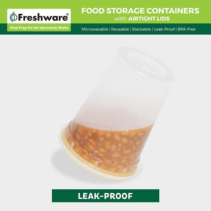 Food Storage Containers [24 Set] 32 Oz Plastic Deli Containers with Lids, Slime, Soup, Meal Prep Containers | BPA Free | Stackable | Leakproof | Microwave/Dishwasher/Freezer Safe