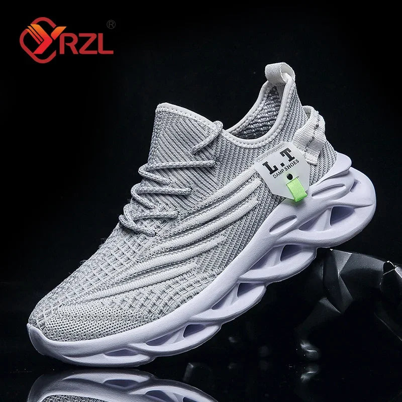 Men Sports Running Black Jogging Shoes Casual Sneakers Outdoor Breathable Mesh Women Light Shock-Absorption Black Tennis