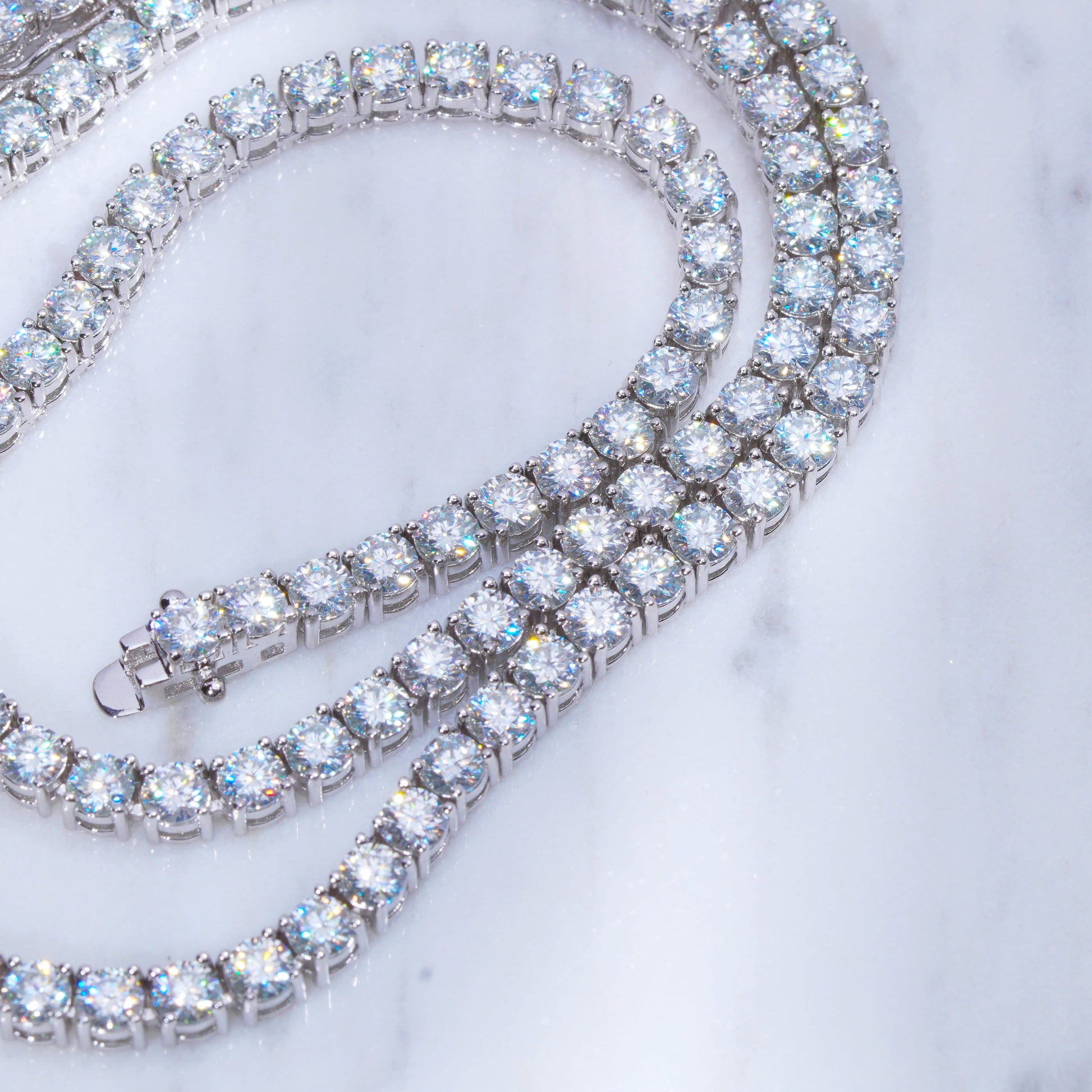 5MM 925S & VVS Moissanite Tennis Chain White Gold