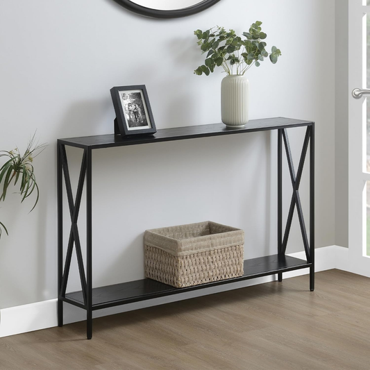 Tucson Console Table 47.25" | Modern Sofa & Entryway Hall Table in Black