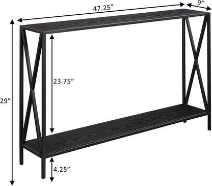 Tucson Console Table 47.25" | Modern Sofa & Entryway Hall Table in Black