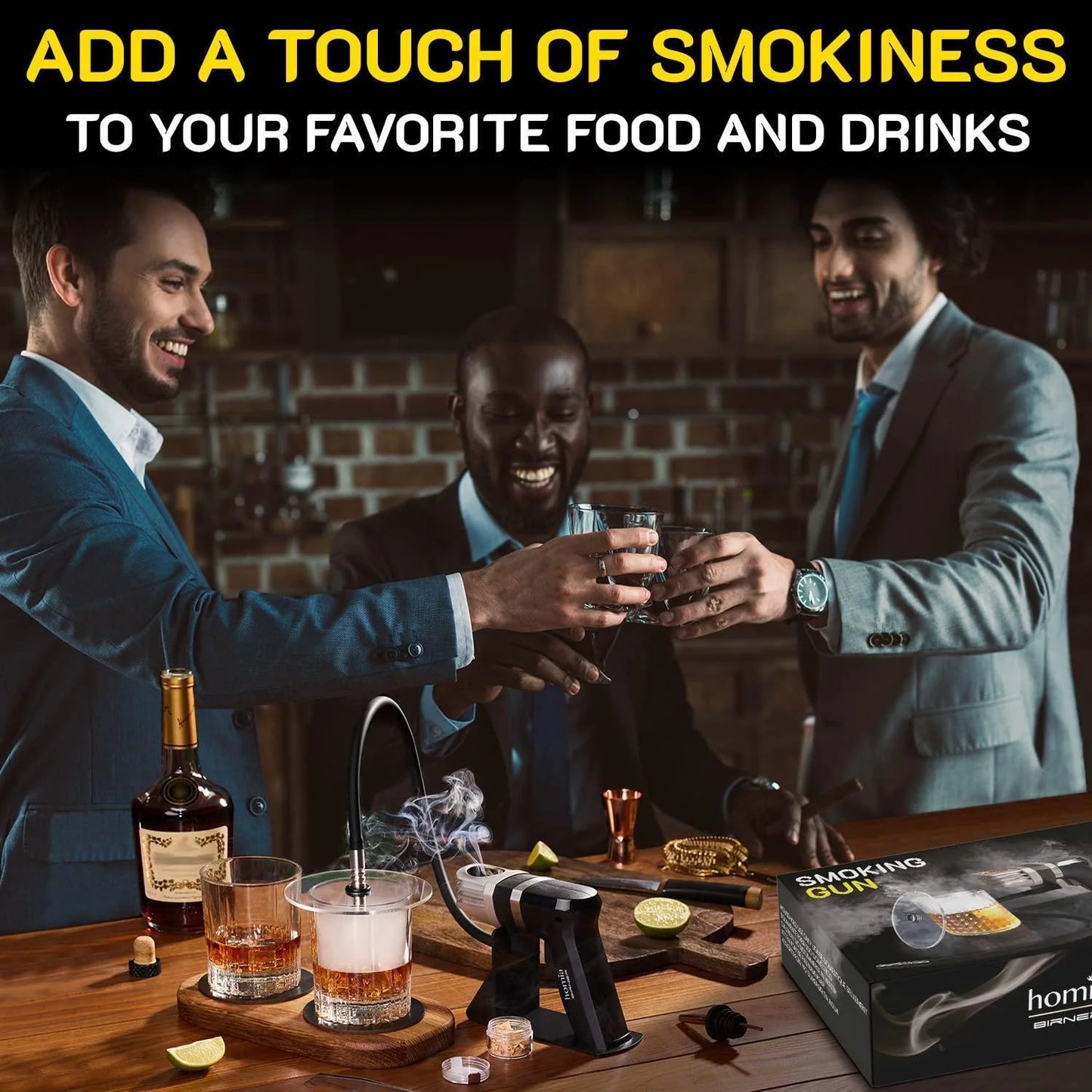 Smoking Gun Wood Smoke Infuser Birner PRO Starter Kit 11 PCS Smoker Machine with Accessories and Wood Chips Cold Smoke for Food and Drinks Gift for Man