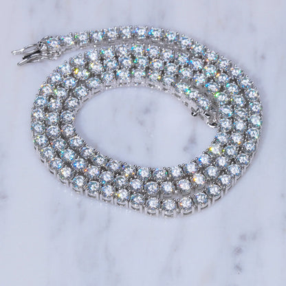 5MM 925S & VVS Moissanite Tennis Chain White Gold