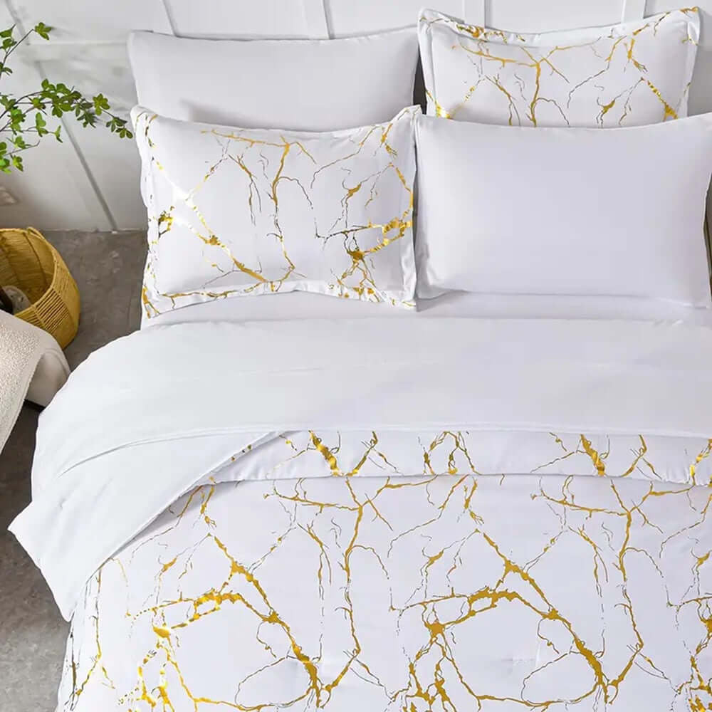 Marble White Duvet Cover Set