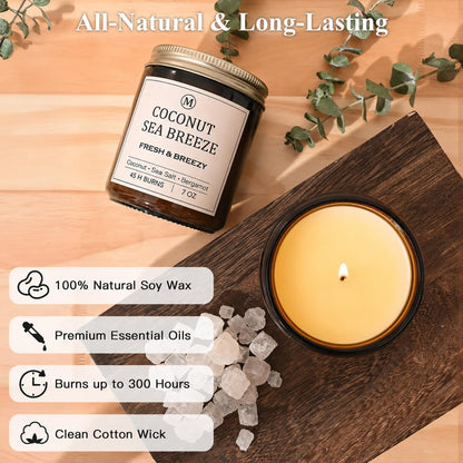 Scented Candles for Home, 6-Pack Soy Candle Gift Set, up to 300 Hours