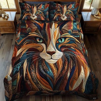 Purrs and Patches 3-Piece Quilted Bedding Set NCU0DK1617