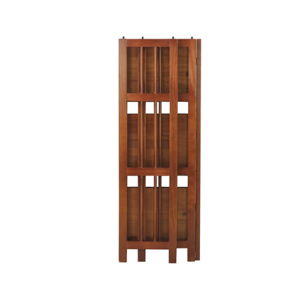 3 Shelf 14 Inch Folding Office Furniture Wood Bookcase, Mahogany