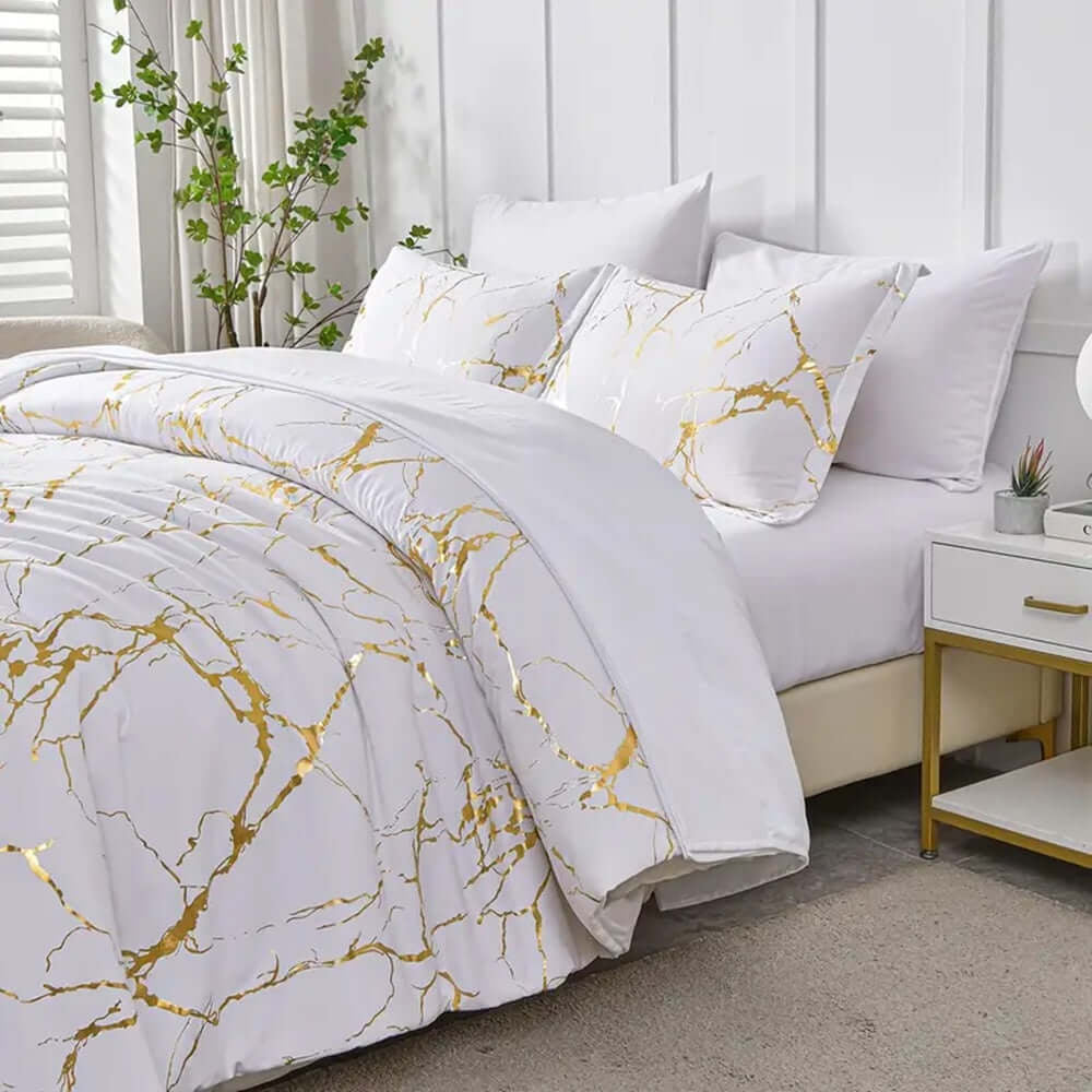 Marble White Duvet Cover Set