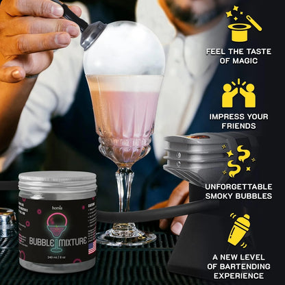 Smoking Gun Edible Nontoxic Bubble Mixture for Cocktail 2X8Oz Smoker Machine