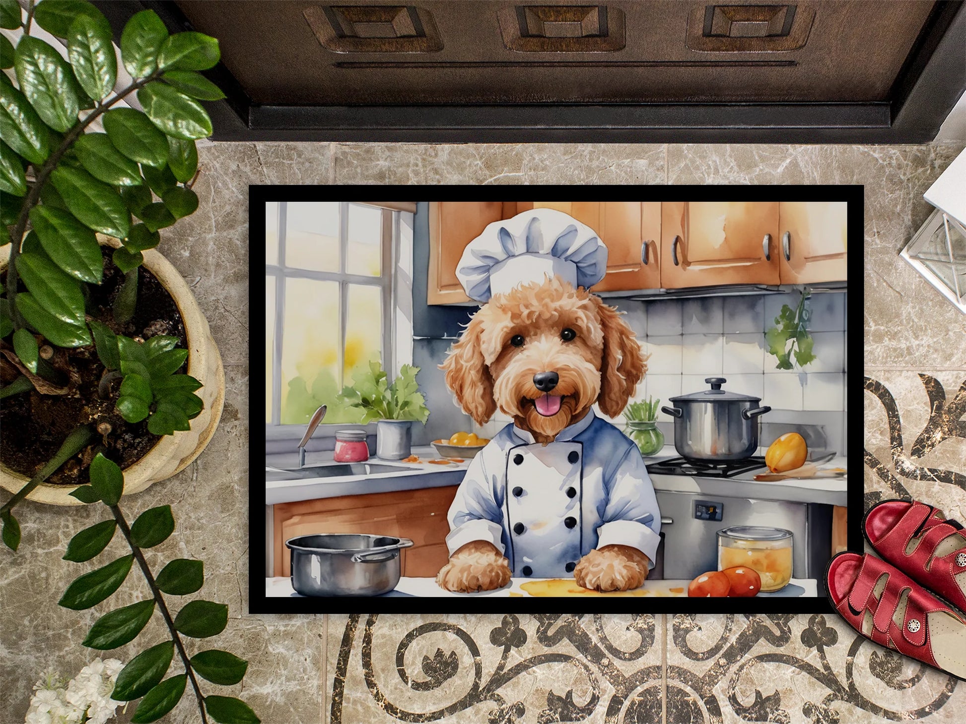 Goldendoodle the Chef Doormat